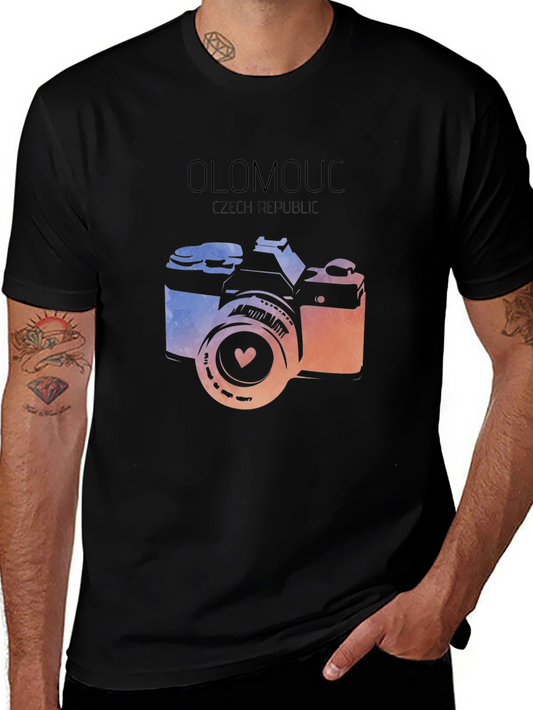 Olomouc Czech Republic Camera Graphic Tee - Black