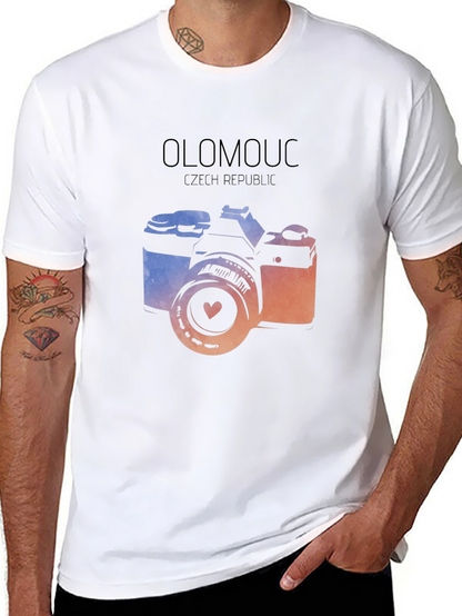 Olomouc Czech Republic Camera Graphic Tee - Black
