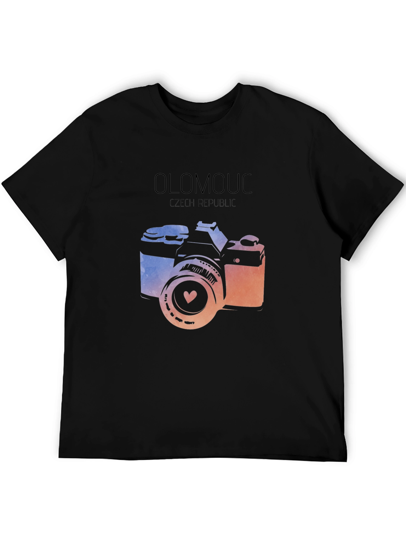 Olomouc Czech Republic Camera Graphic Tee - Black