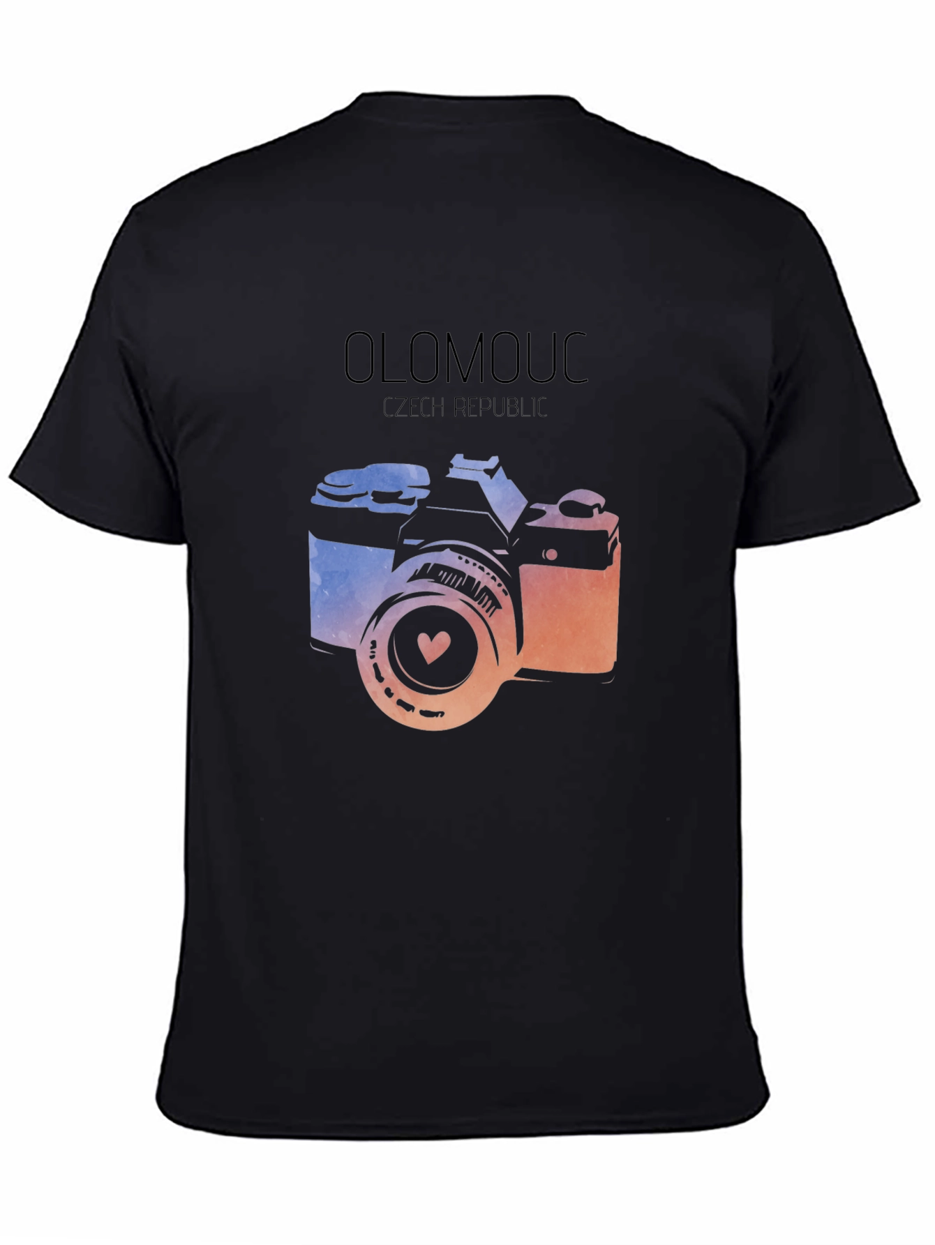Olomouc Czech Republic Camera Graphic Tee - Black