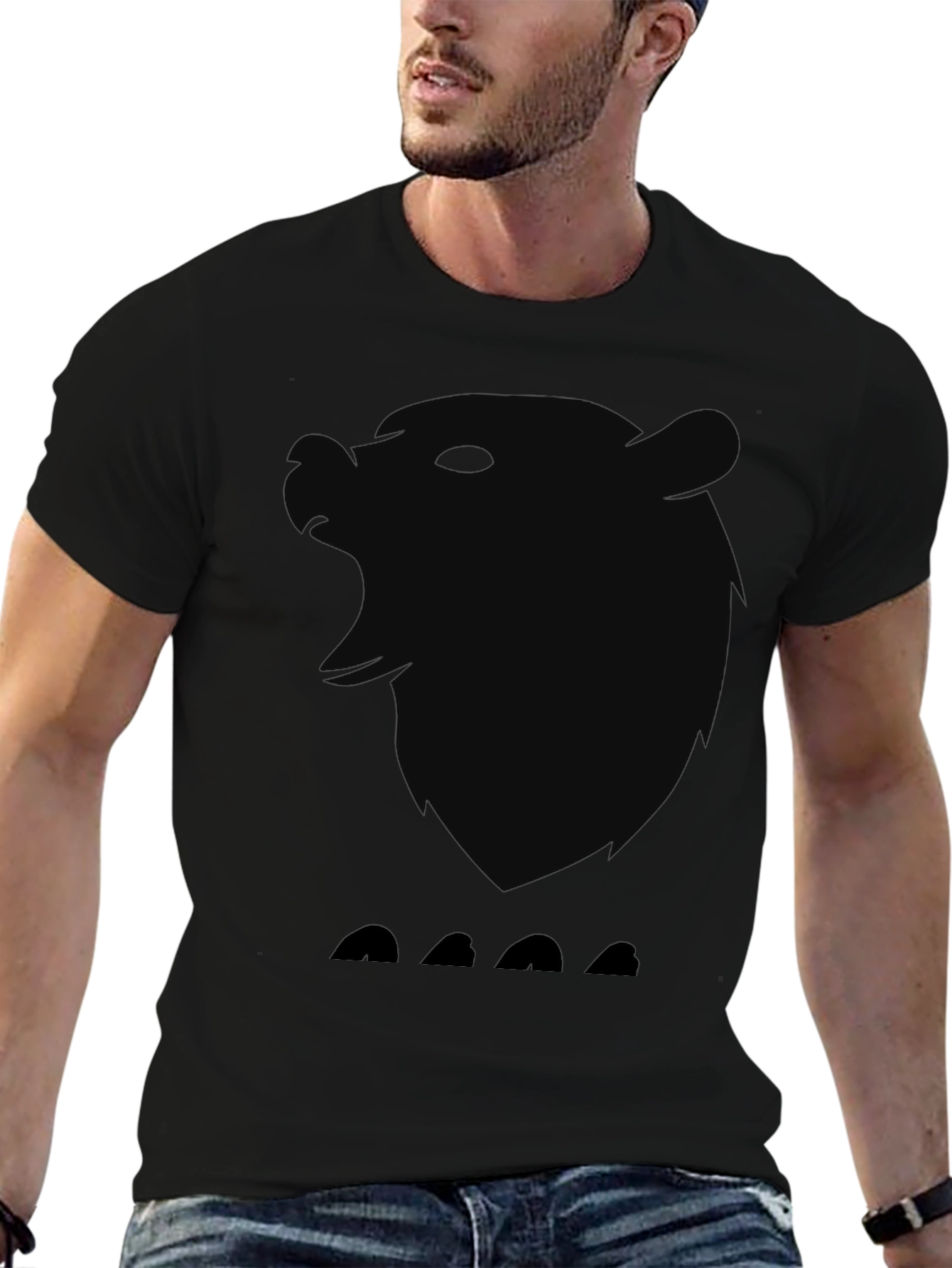 Black Bear Silhouette Graphic T-Shirt