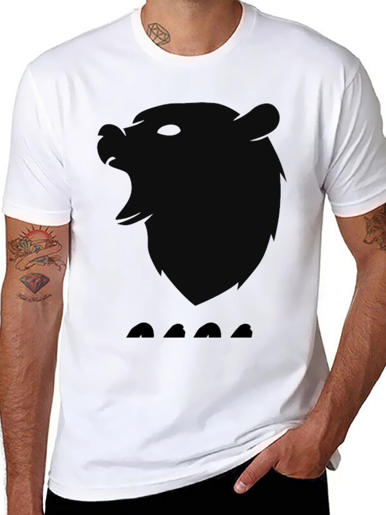 Black Bear Silhouette Graphic T-Shirt
