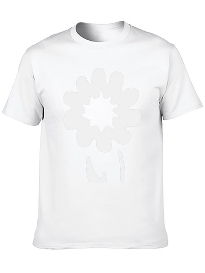 Unique Flower Graphic Black T-Shirt