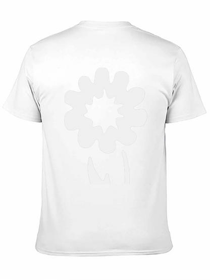 Unique Flower Graphic Black T-Shirt