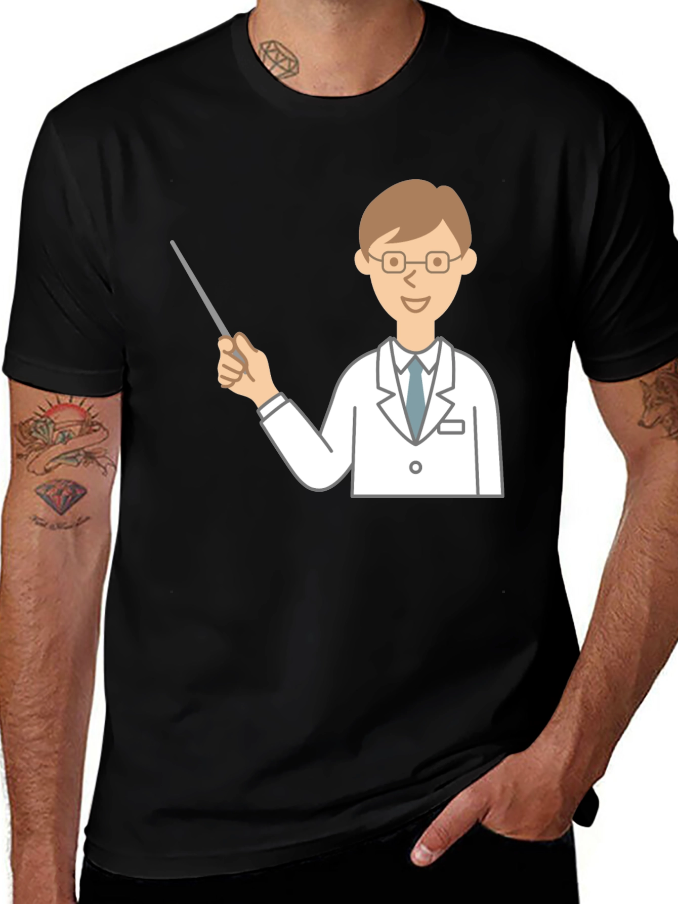 Doctor Graphic Tee - Unique Design Black T-Shirt