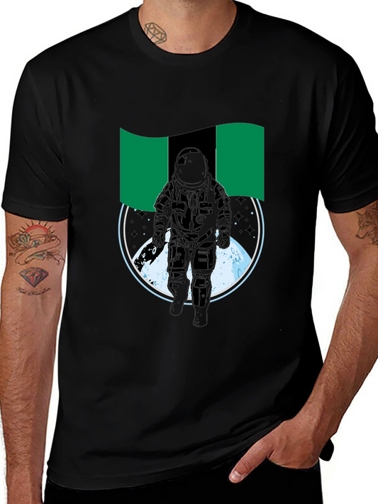 Astronaut Nigeria Flag Graphic Tee