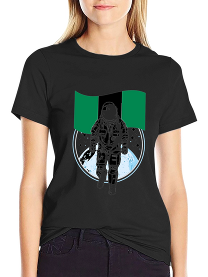 Astronaut Nigeria Flag Graphic Tee