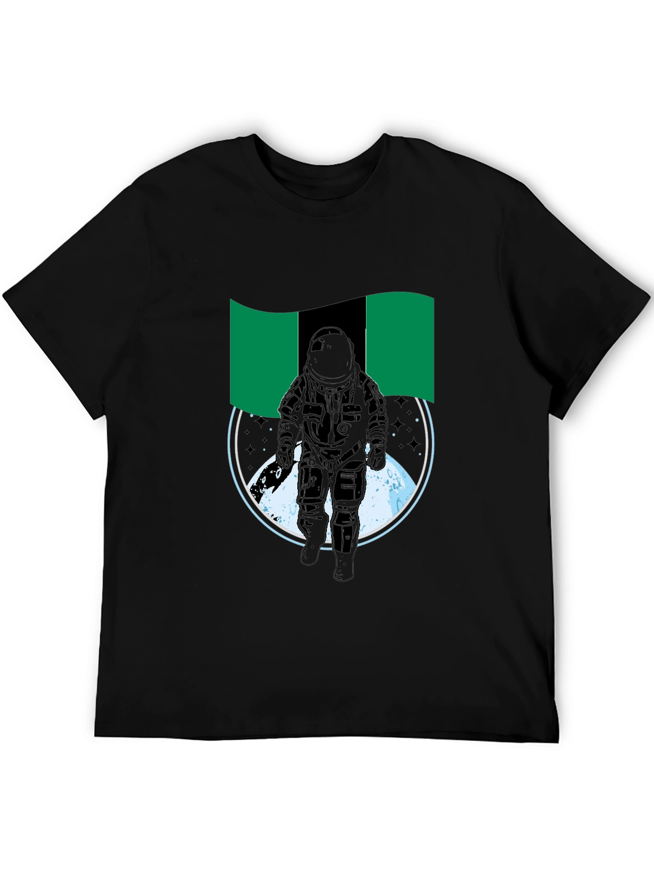 Astronaut Nigeria Flag Graphic Tee