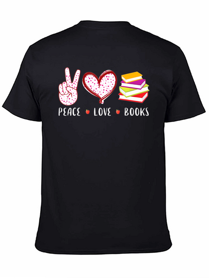 Peace Love Books Graphic T-Shirt