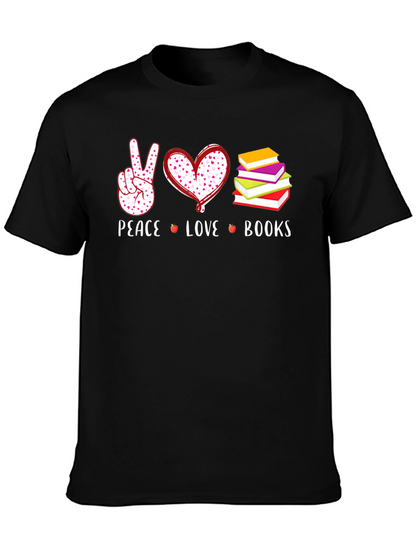 Peace Love Books Graphic T-Shirt