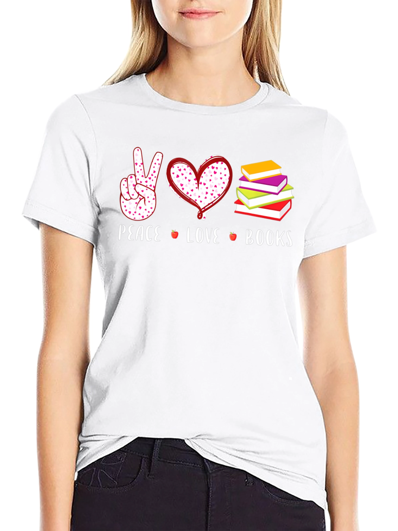 Peace Love Books Graphic T-Shirt