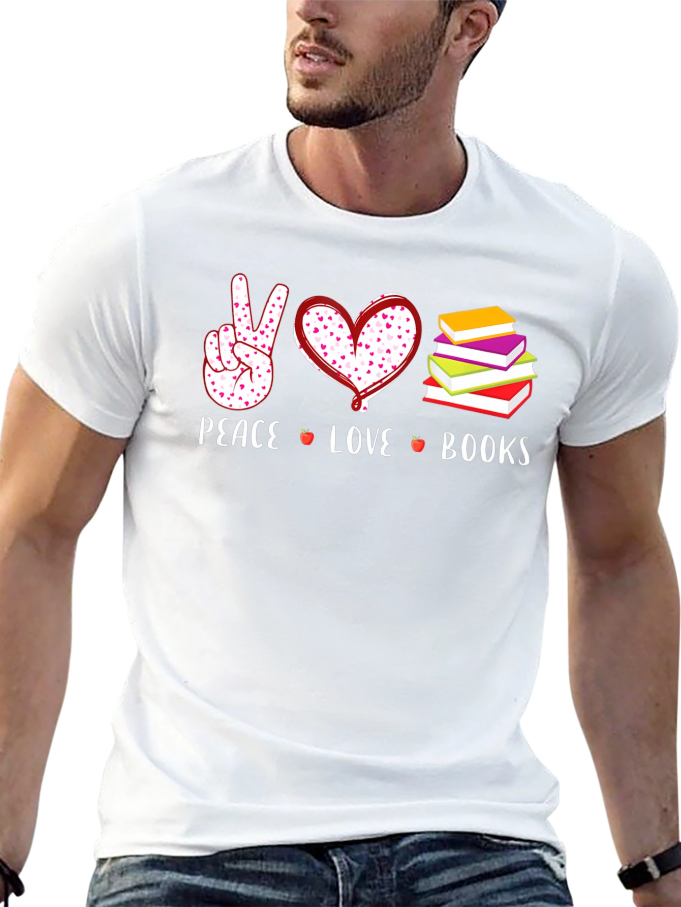 Peace Love Books Graphic T-Shirt