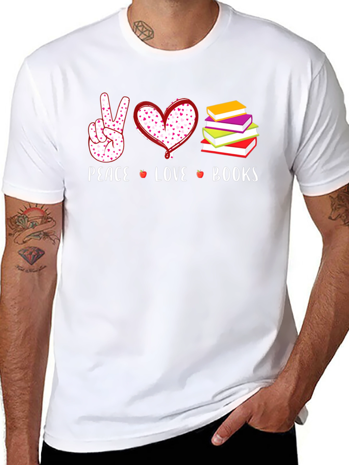Peace Love Books Graphic T-Shirt