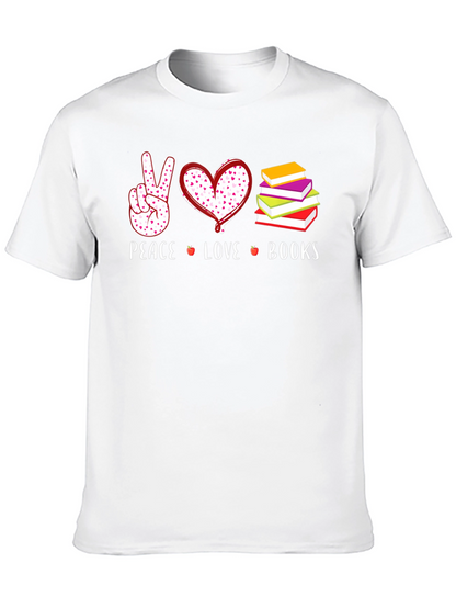 Peace Love Books Graphic T-Shirt