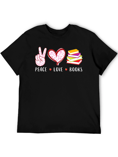 Peace Love Books Graphic T-Shirt