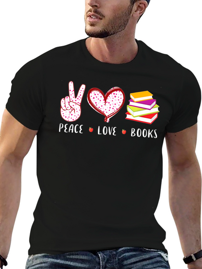 Peace Love Books Graphic T-Shirt