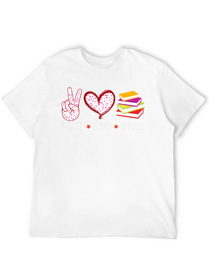 Peace Love Books Graphic T-Shirt