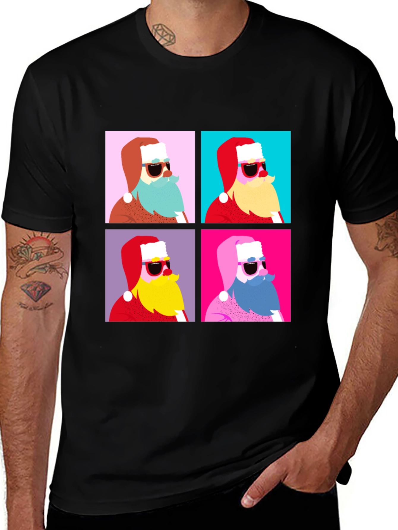 Retro Santa T-Shirt - Holiday Style