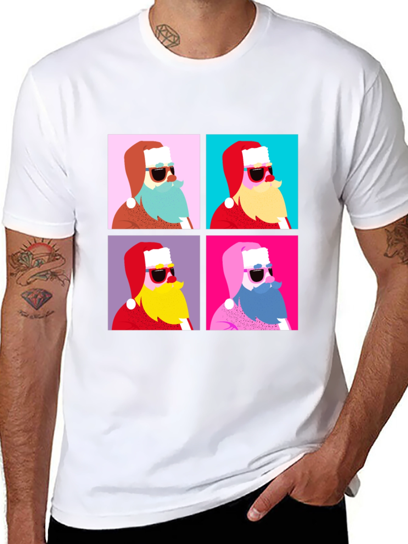 Retro Santa T-Shirt - Holiday Style