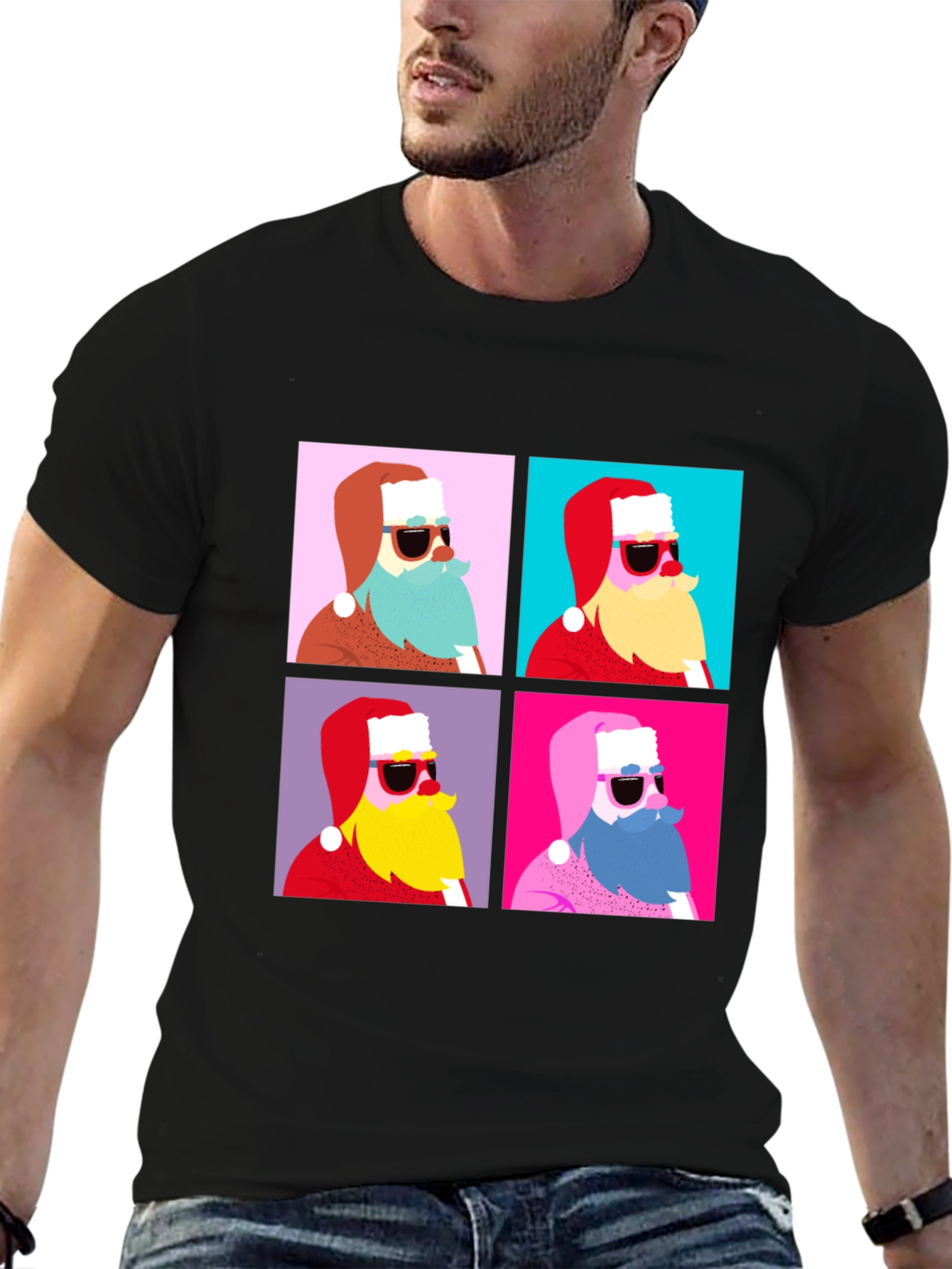 Retro Santa T-Shirt - Holiday Style