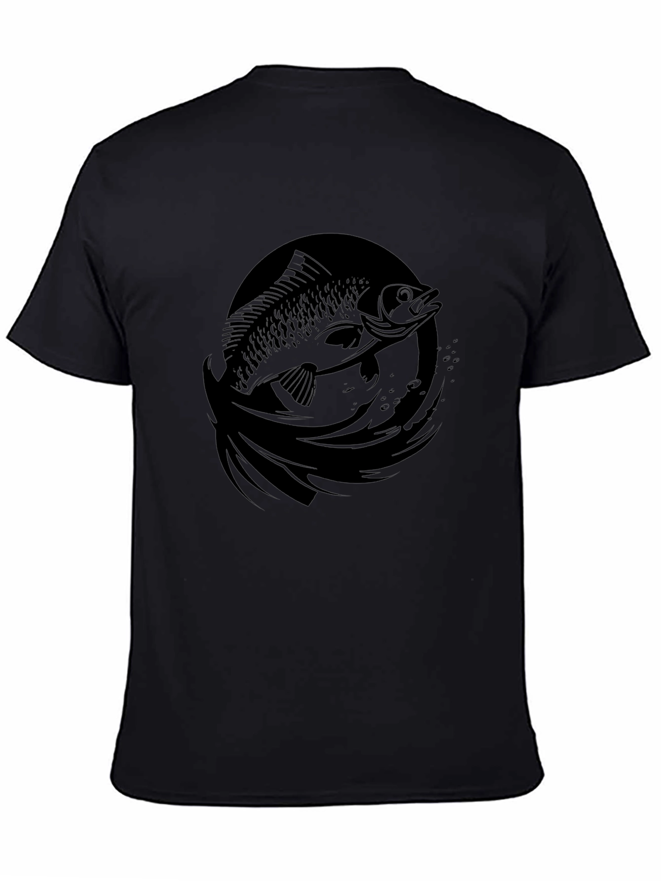 Mens Black Fish Graphic T-Shirt