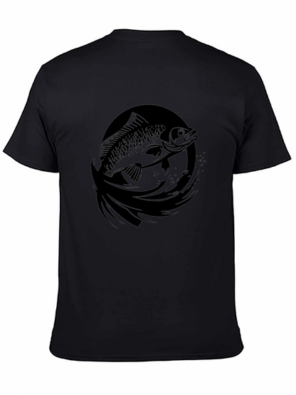 Mens Black Fish Graphic T-Shirt
