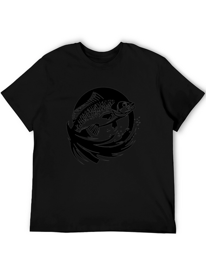 Mens Black Fish Graphic T-Shirt