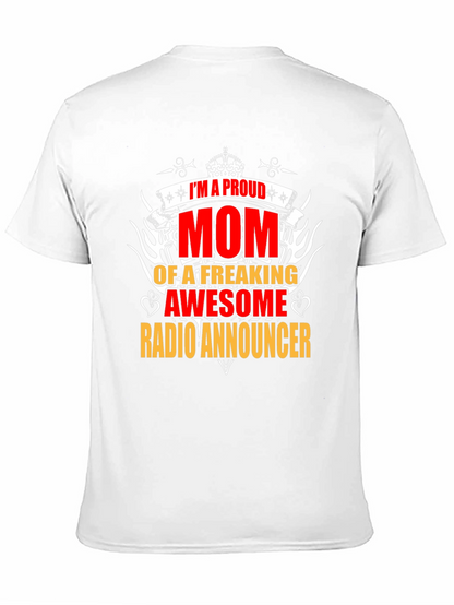 Proud Mom Radio Announcer Graphic Tee - Black
