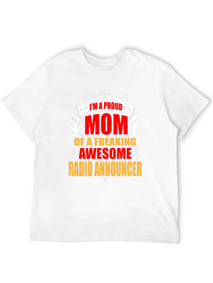 Proud Mom Radio Announcer Graphic Tee - Black