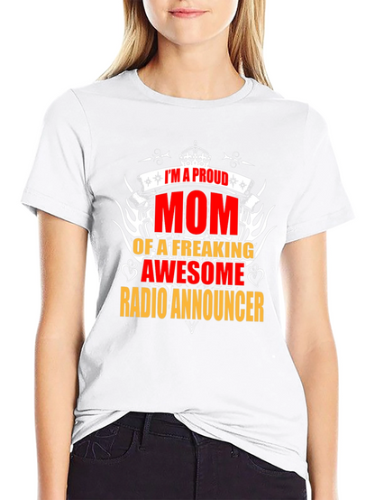 Proud Mom Radio Announcer Graphic Tee - Black