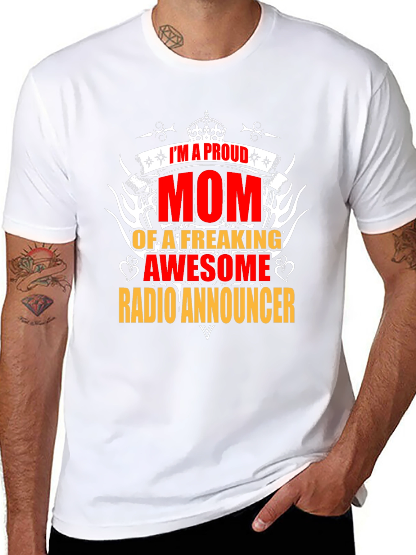 Proud Mom Radio Announcer Graphic Tee - Black