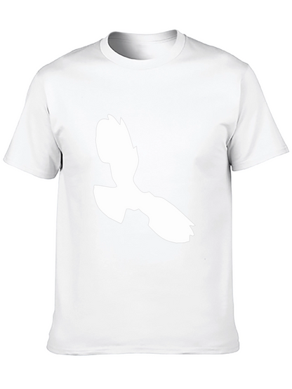Abstract White Figure Graphic Black T-Shirt