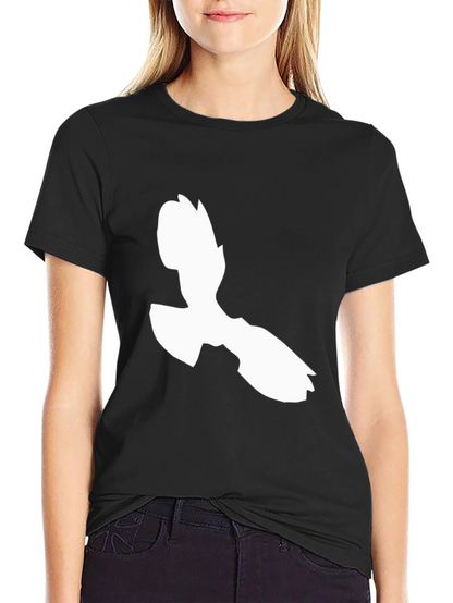 Abstract White Figure Graphic Black T-Shirt