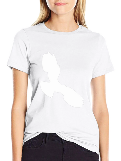 Abstract White Figure Graphic Black T-Shirt