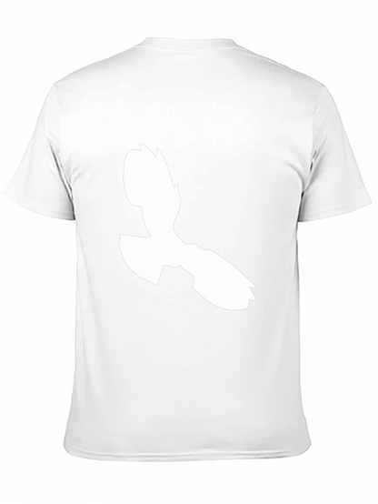 Abstract White Figure Graphic Black T-Shirt