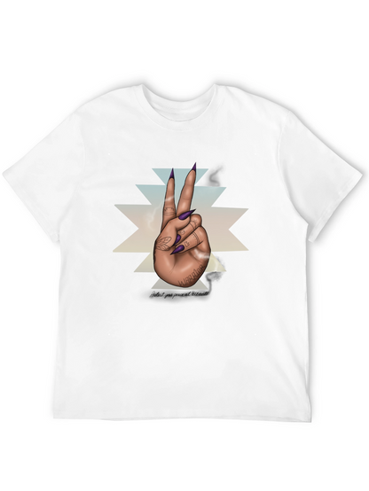 Warrior Hand Peace Sign Graphic Tee - Black