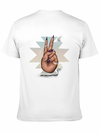 Warrior Hand Peace Sign Graphic Tee - Black