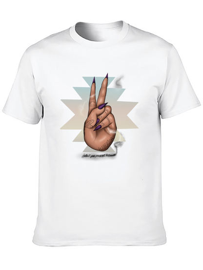 Warrior Hand Peace Sign Graphic Tee - Black
