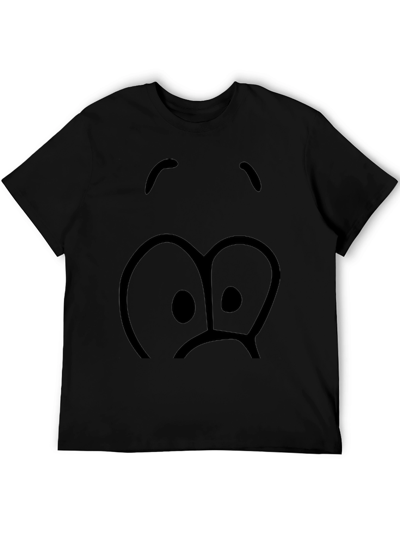 Sad Face Graphic Black T-Shirt