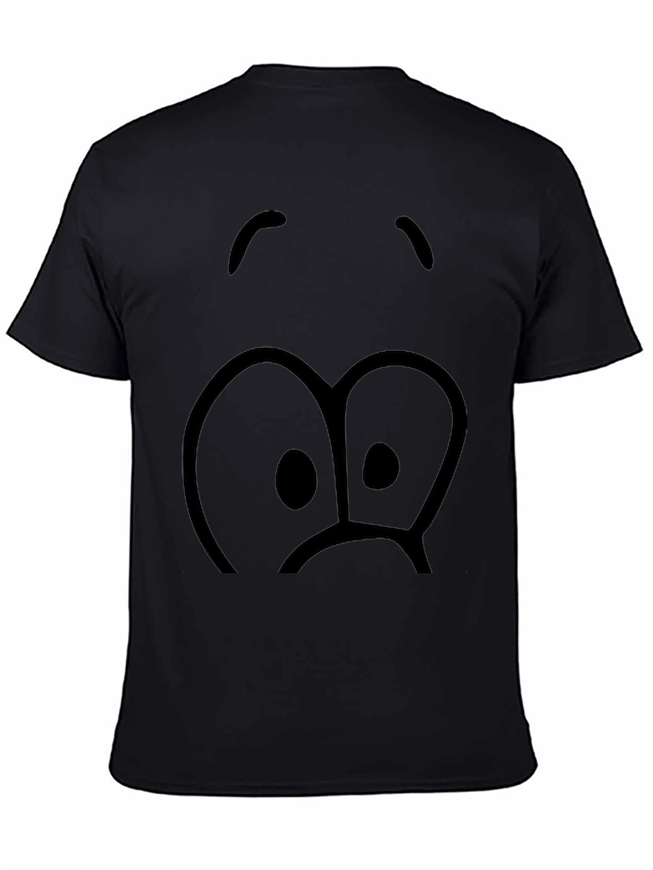 Sad Face Graphic Black T-Shirt
