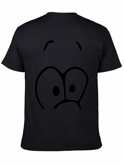 Sad Face Graphic Black T-Shirt