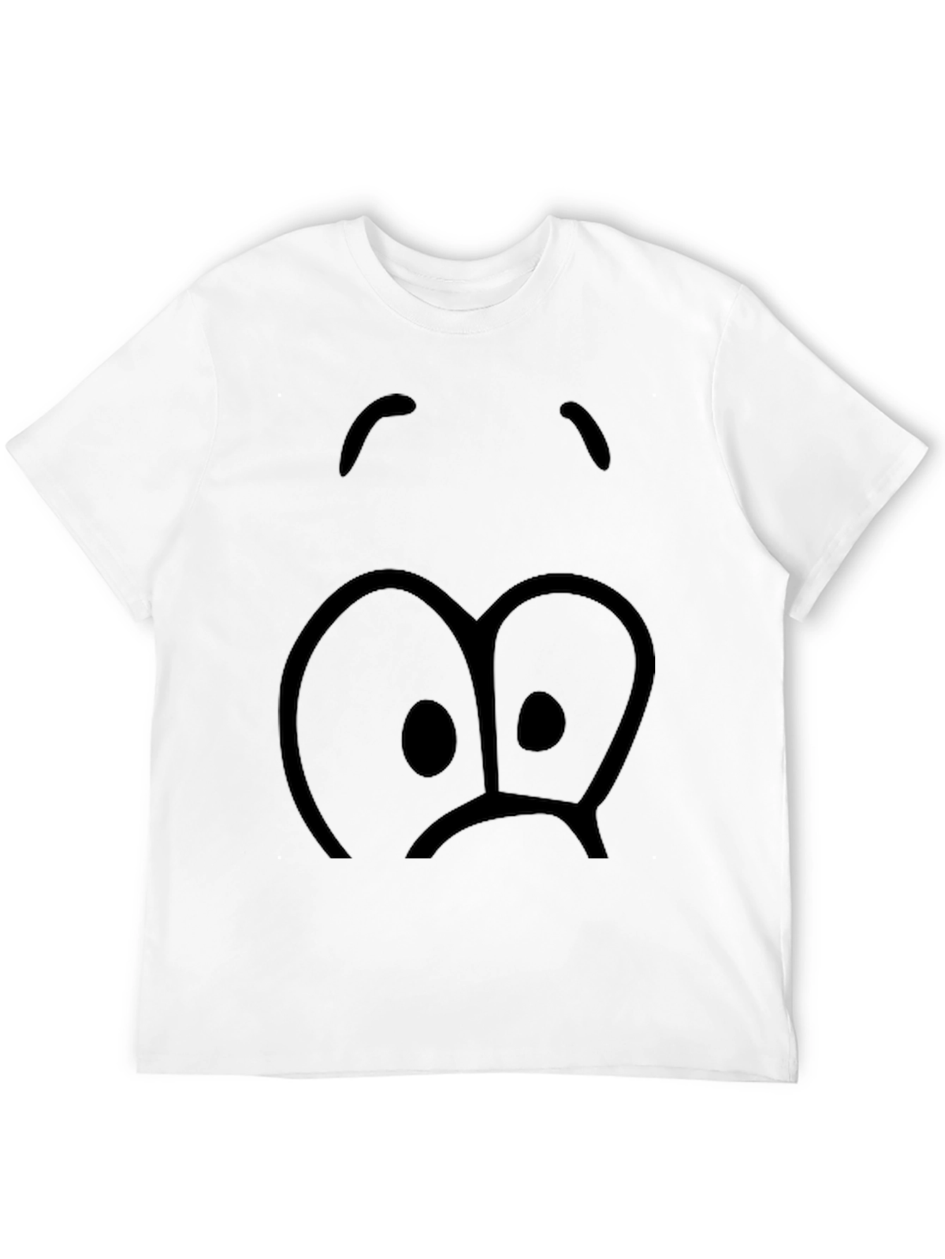 Sad Face Graphic Black T-Shirt