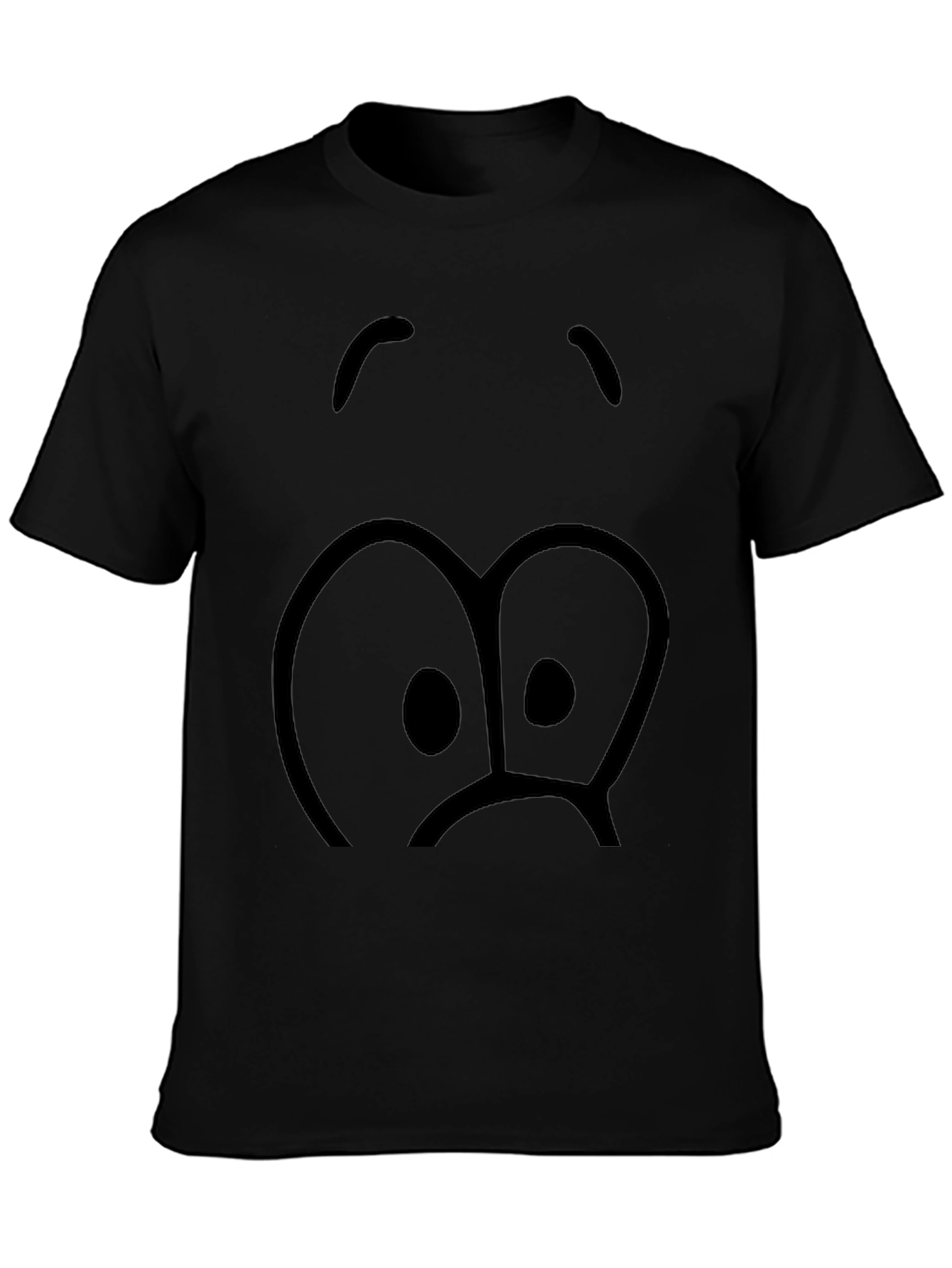 Sad Face Graphic Black T-Shirt