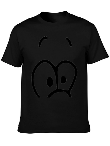 Sad Face Graphic Black T-Shirt