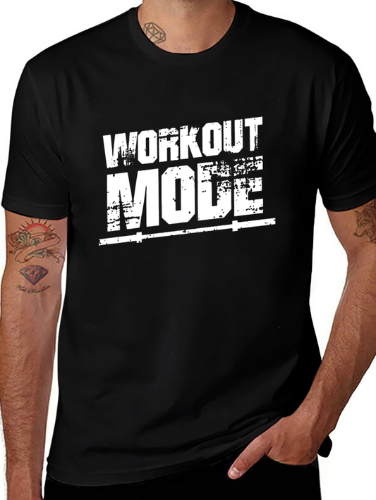 Workout Mode Black Graphic T-Shirt