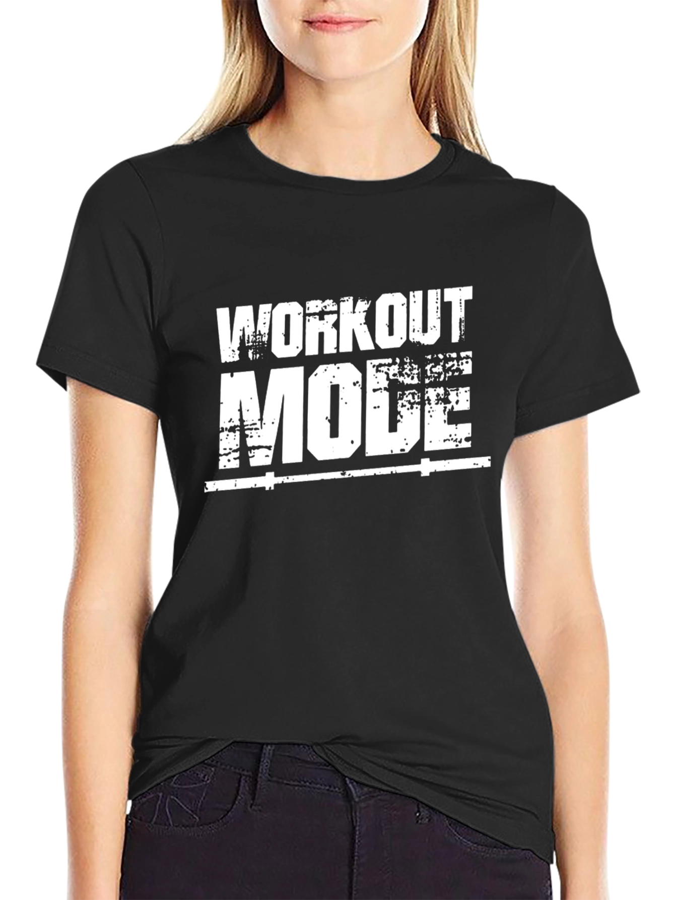 Workout Mode Black Graphic T-Shirt