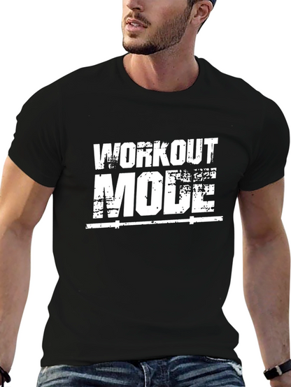 Workout Mode Black Graphic T-Shirt