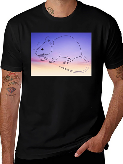 Rat Graphic Tee - Sunset Mouse Shirt