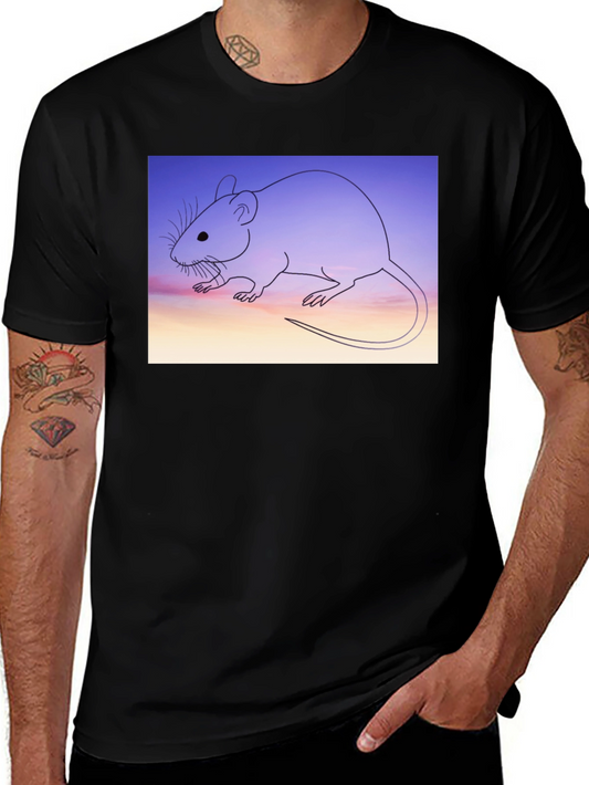 Rat Graphic Tee - Sunset Mouse Shirt