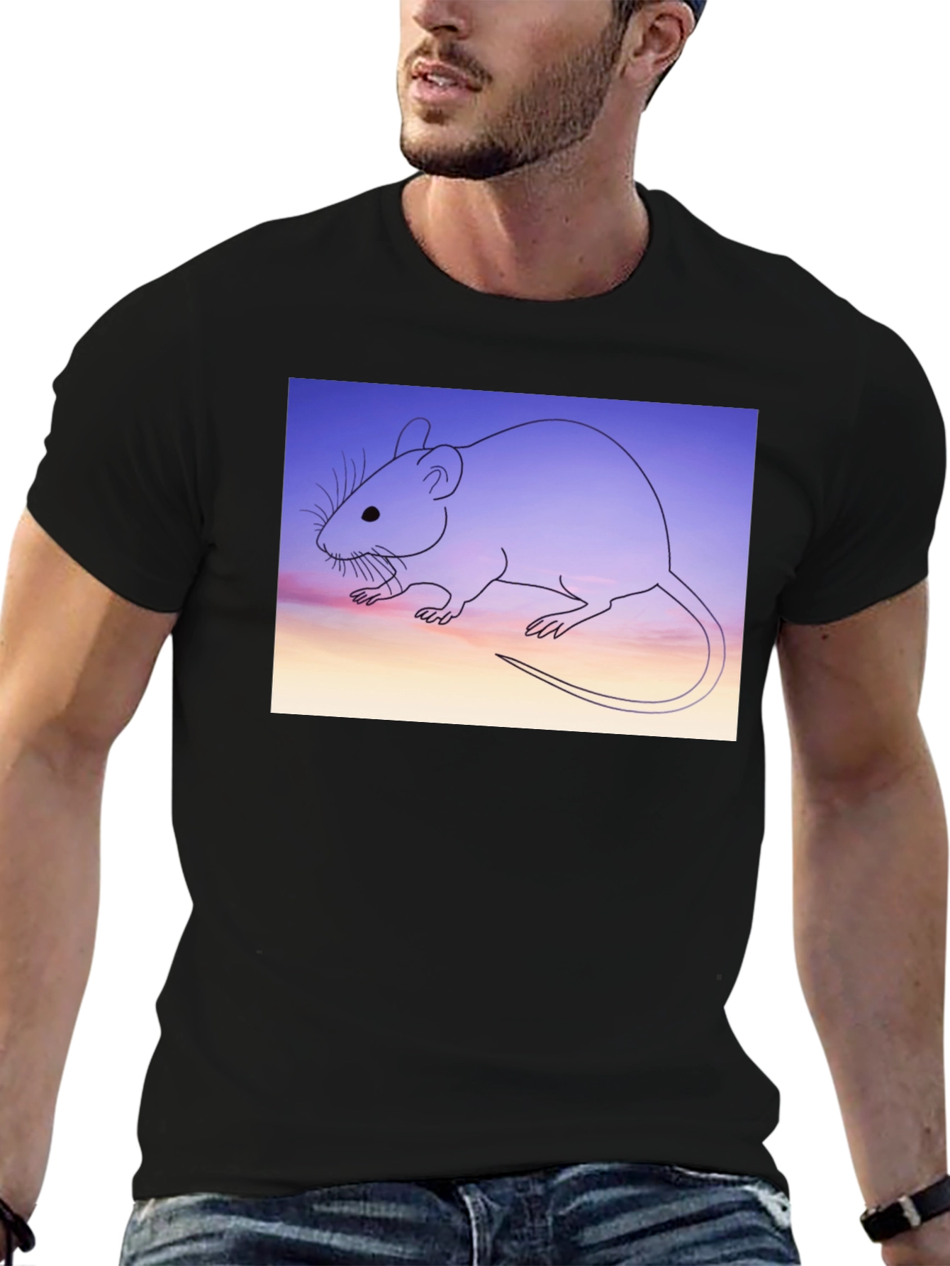 Rat Graphic Tee - Sunset Mouse Shirt